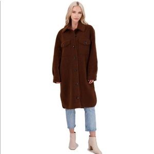 Rebecca Minkoff Harper Teddy Brown Jacket Coat (Medium)